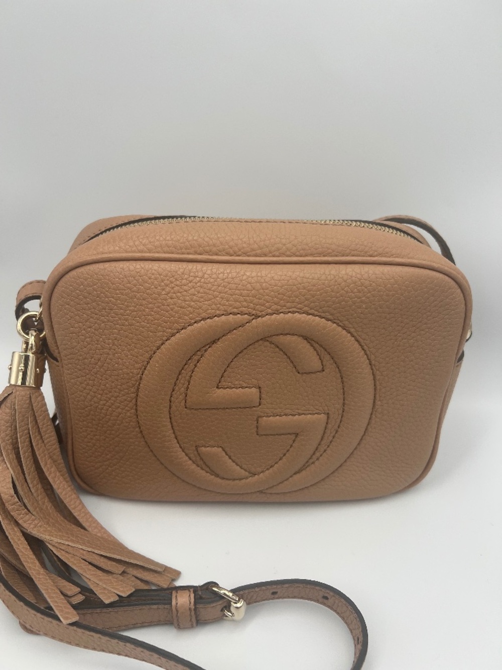 GUCCI Pebbled Calfskin Small Soho Disco Bag Preloved - Picture 1 of 15